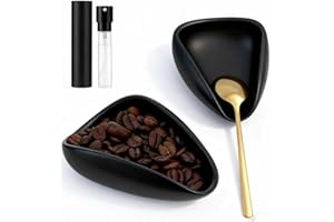 TEQKON Ceramic Coffee Bean Dosing Cup + Sprayer Gift Set, Spoon Rest, Mini Coffee Spoon Holder for Tea Spoons Stirrers, Coffee Station Decor, Espresso Coffee Bar Accessories & Essentials