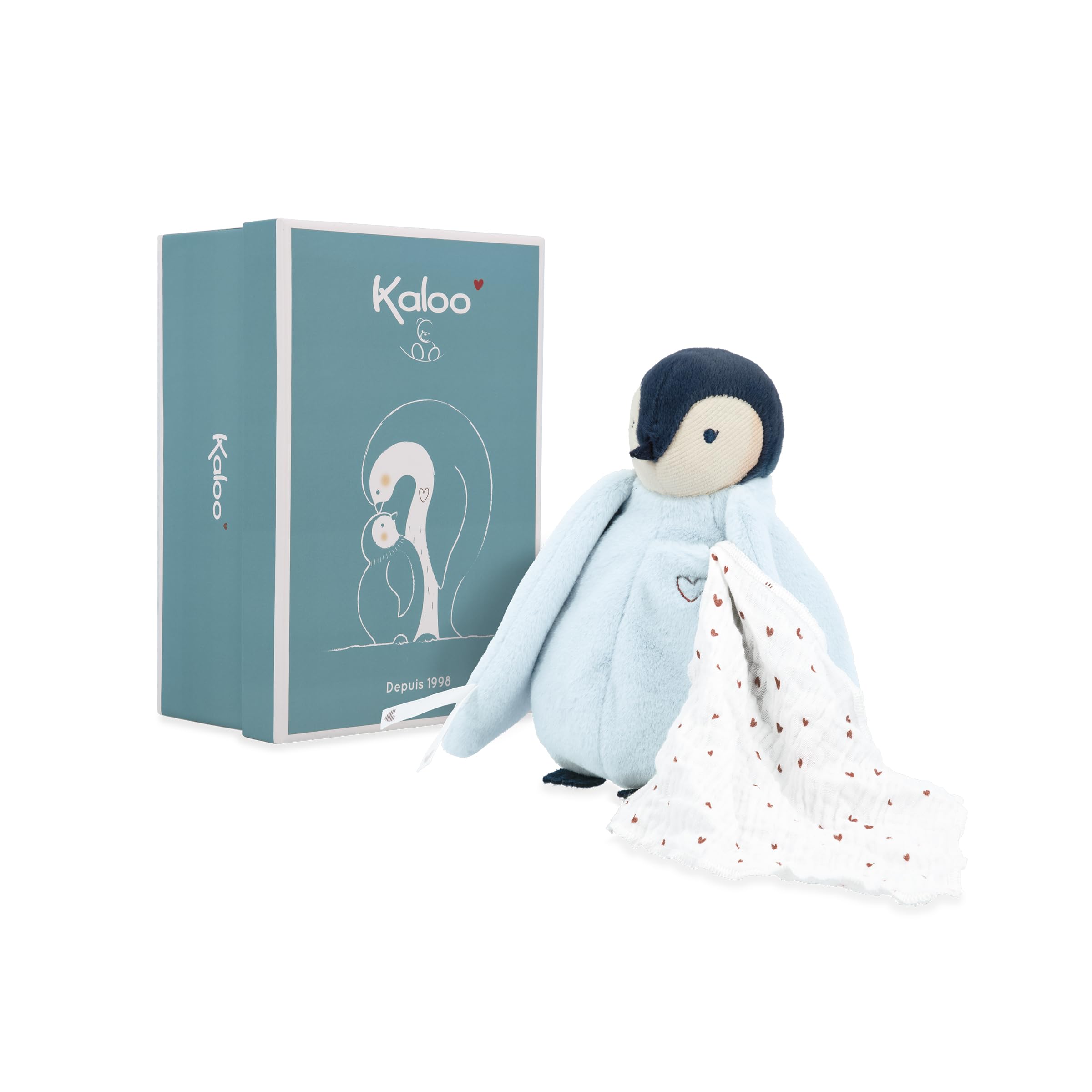 Kaloo – Complices – Kiss Plush – Blue – Includes a Cotton Muslin Hanky – Stuffed Animal for Ages 0 Months +, K212002