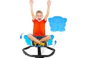 TERRAMUS Elephant Swivel Chair for Kids, 360° Spinning Seat, Toddler Sit and Spin Wobble Chair, Sensory Balance Toys, Autism ADHD Chairs, Play Equipment Relief Motion Sickness for Boys Girls (Blue)