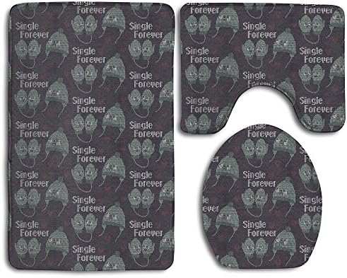 Valentines Day Single Forever Bath Rugs Contour Mat And Lid Cover Bathroom Rug Mats Set 3 Piece -Perfect Combination Of Luxury And Comfort
