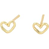 Mini Love Stud Earrings, Handmade Tiny Sterling Silver and Gold Filled Heart and Pouty Kiss Studs by Lotus Stone Design