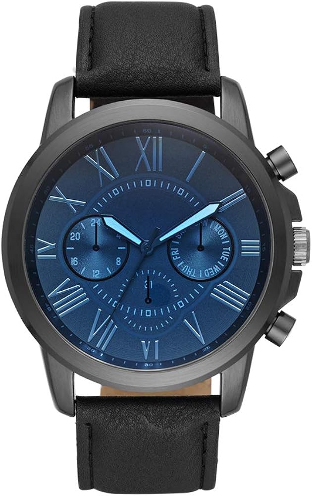 Folio Men's Black Leather Watch Watches