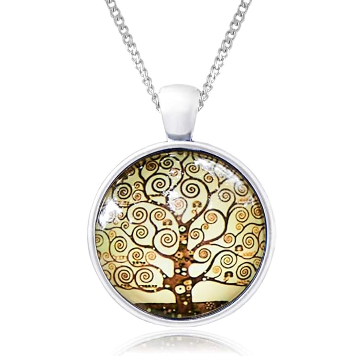 Klimisy - Lebensbaum Kette mit Anhänger nach Gustav Klimt - Buy one & Plant one Tree - Hochwertige Baum des Lebens Halskette 
