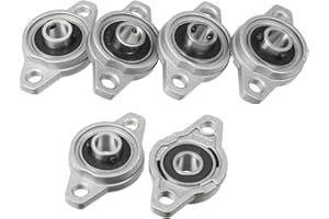 Xnrtop KFL000 10mm Zinc Alloy Self Aligning Pillow Block Flange Bearing, Zinc Pack of 6
