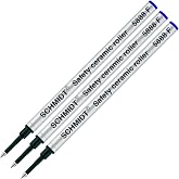 3 Pack - Blue Fine Schmidt 5888 Rollerball Metal Refill