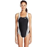 Speedo Women's Swimsuit One Piece Creora Highclo Quantum Splice High Cut Solid-Md