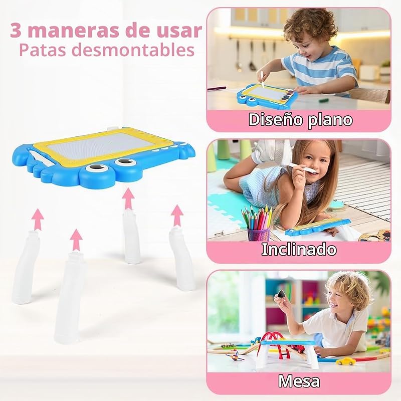Pizarra Magnética Infantil, Almohadilla Borrable de Escritura Dibujo con 4 Patas Robustas y 1 Bolígrafo, Juguetes Educativos para Niños y Niñas 1 2 3 Regalos de Cumpleaños (Cocodrilo)