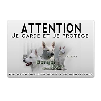 Pets Easy Panneau Attention Au Chien Berger Blanc Suisse