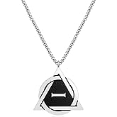 Medsor Therian Necklace Silver Plated Stainless Steel Therian Pride Symbol Necklace Therian Pendant for Men Gift