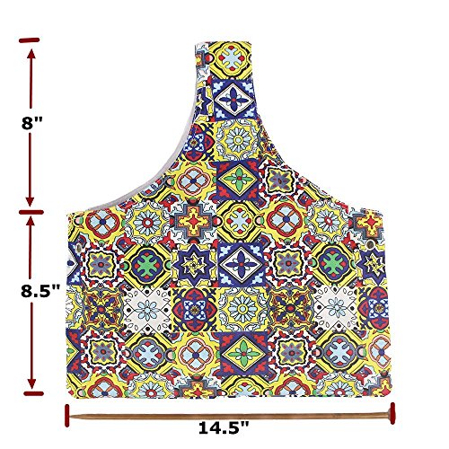 Knitting Tote Bag Yarn Storage Organizer for Small Projects (Glitzy Frescoes)