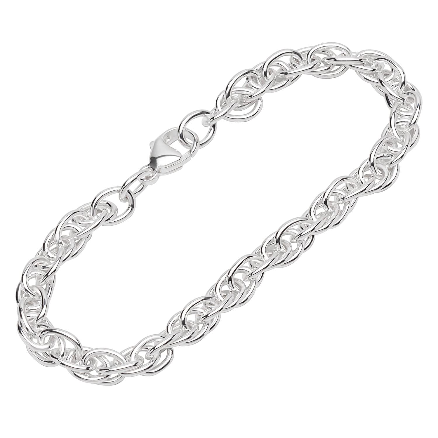 NKlaus bracelet 925 Sterling Silver 19cm double anchor chain ladies designer bracelet chain 12423