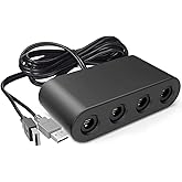 Gamecube Adapter for Nintendo Switch Gamecube Controller Adapter and Wii U and PC, Super Smash Bros Retro Gamecube Controller