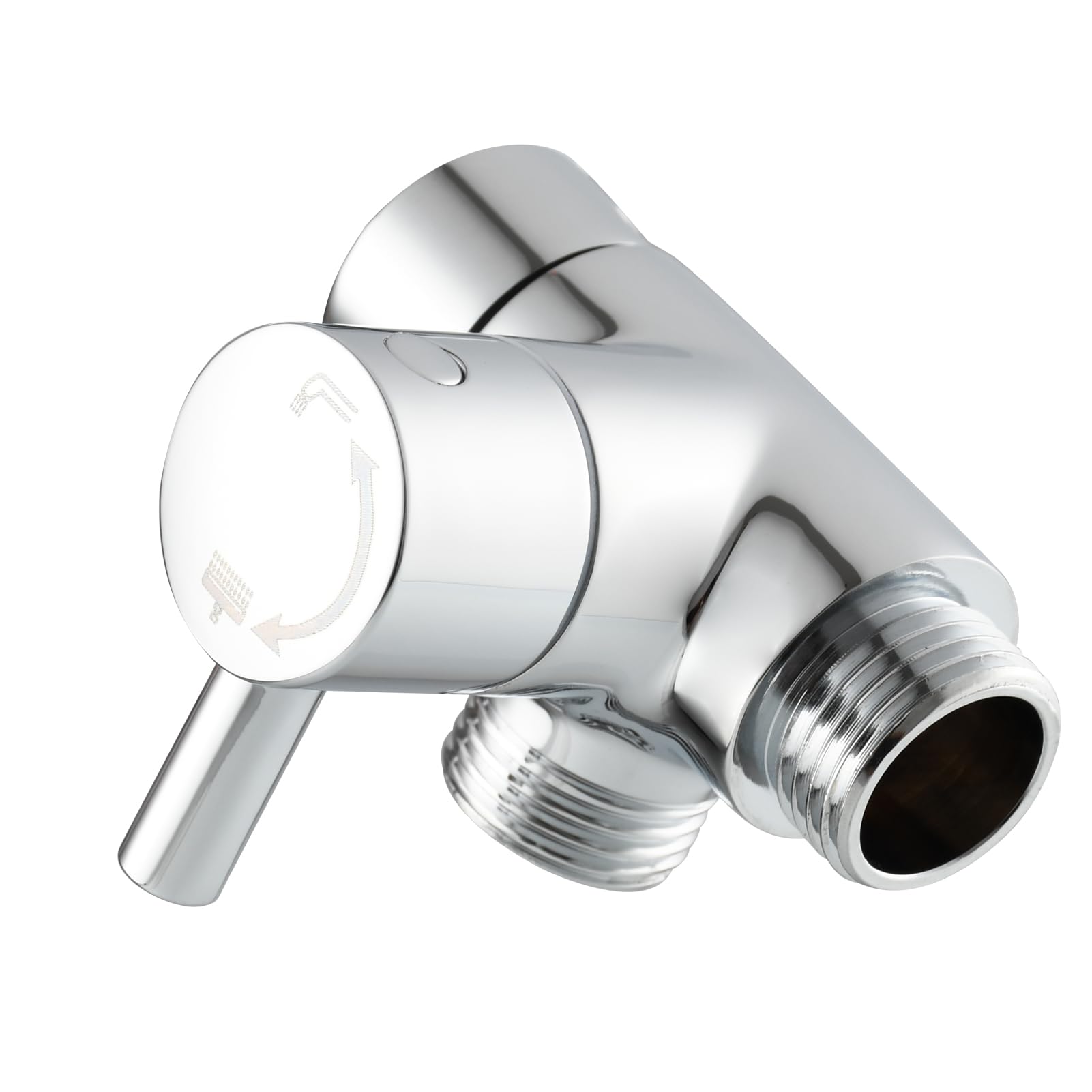 Tecmolog Shower Adaptor G1/2 Brass Diverter Valve for Hand Shower and Fixed Spray Head, Chrome