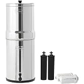 Crown Berkey Gravity-Fed Water Filter System 6 Gallon with 2 Black Berkey Elements, 2 PF-2 Fluoride and Arsenic Reduction Elements