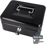 Westcott Lockable Cash Box 20 cm Black with 2 Keys E-51001 view 3