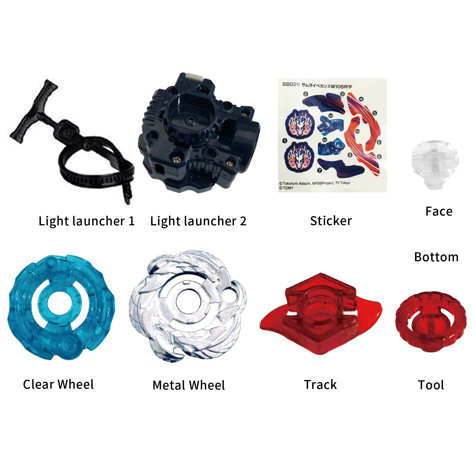 Authentic Imported from Japan Bey Battling Top Blade Metal Gyro Set with Spinning Top Metal Fight and Launchers (BBG-26)