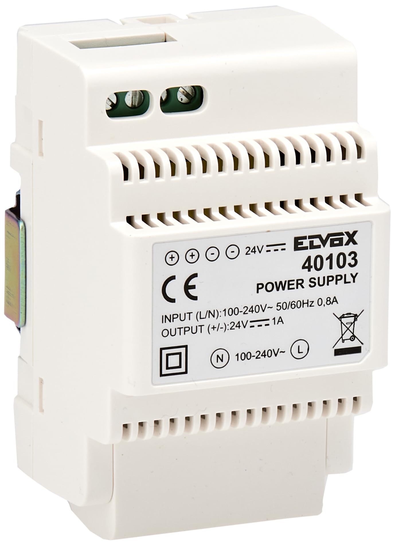 Vimar 40103 Video Entry System Power Supply Unit with 24 Vdc Output, Supply Voltage 100-240 V, Installation on DIN Rail, occupies 3 17,5 mm modules