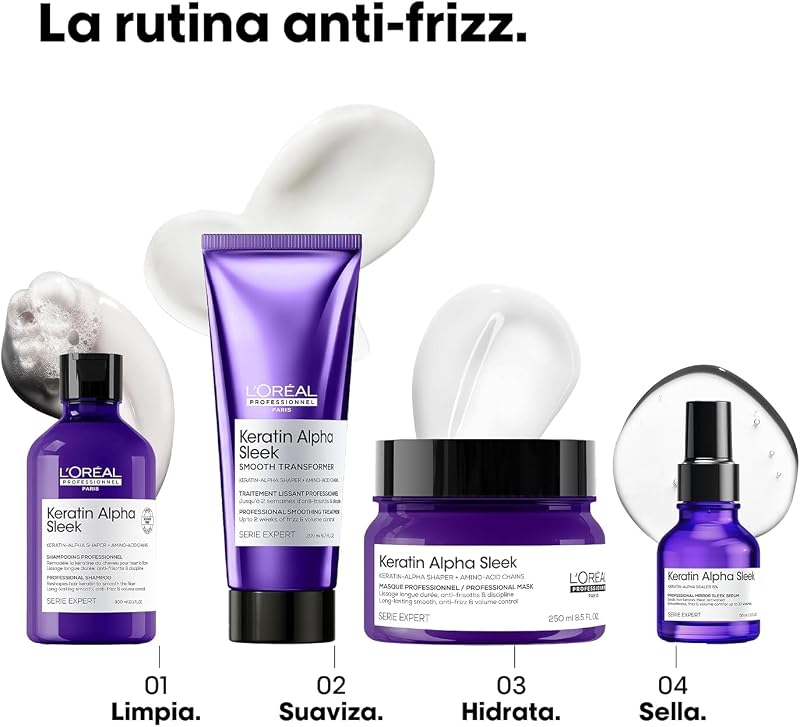 L'Oréal Professionnel Keratin Alpha Sleek, Mascarilla Anti-Frizz 250ml