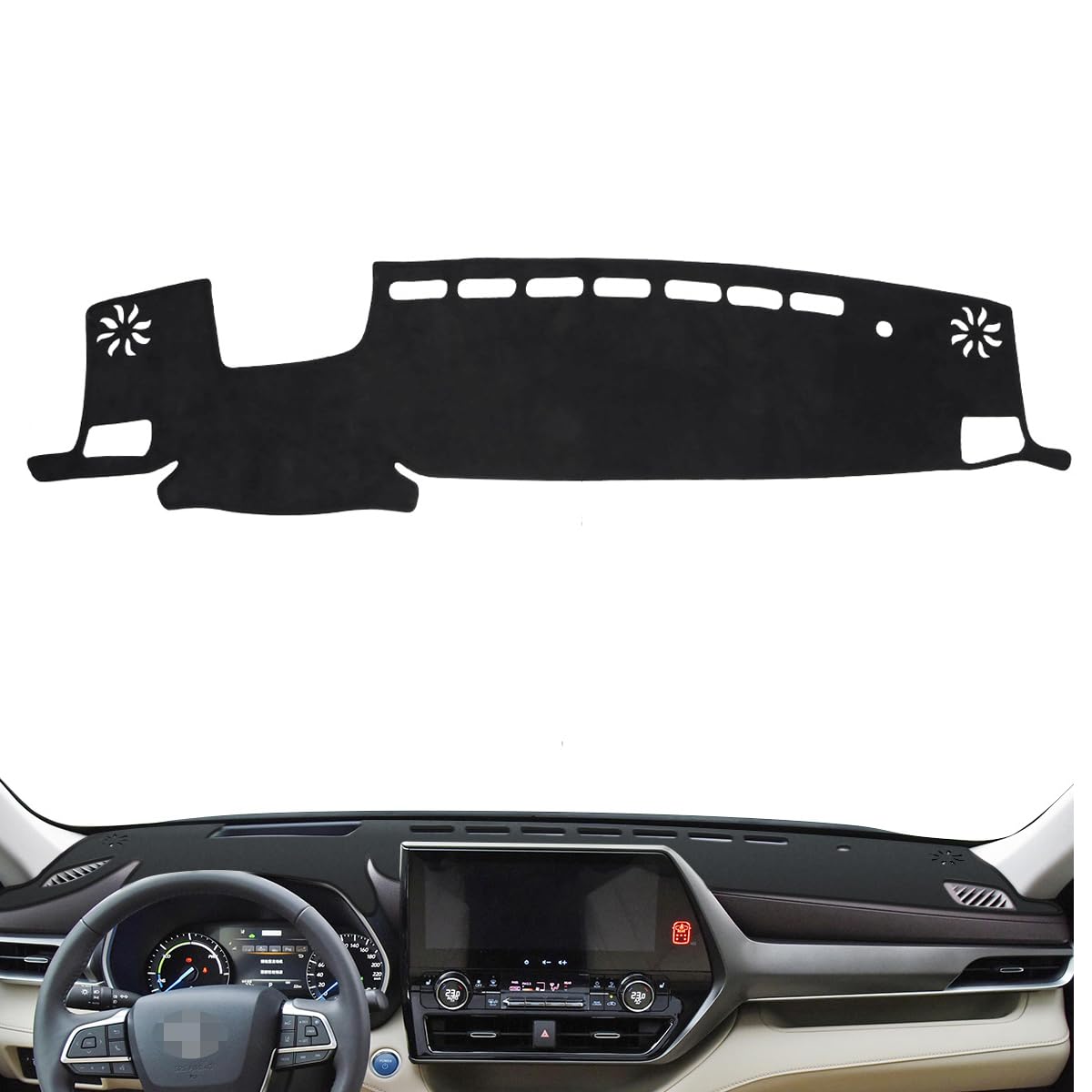 Photo 1 of auovo Dashboard Cover Mat Compatible with Toyota Highlander Accessories 2020 2021 2022 2023 Sunshade Protector Anti-Slip Dash Carpet Cover(HUD Style)