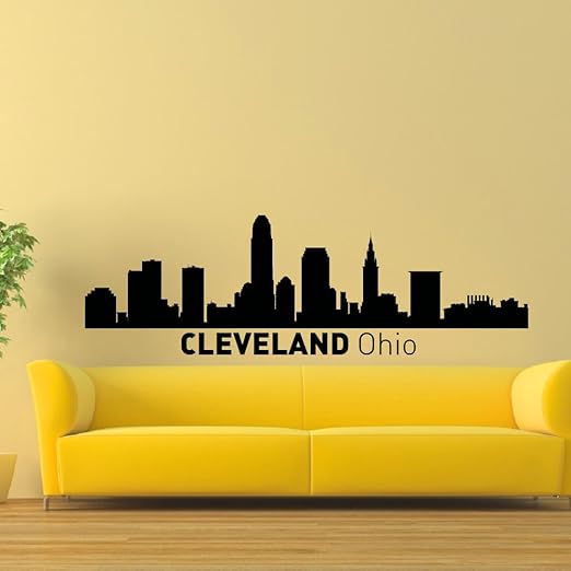 Amazon Com Wall Decal Skyline City Vinyl Sticker Cleveland Ohio
