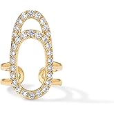 PAVOI 14K Gold Plated Manicure Nail Ring for Women | Adjustable Unique Fashion Statement Ring