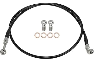 PARSKILO 48" Motorcycle Brake Clutch Oil Hose Line Kit for 12"-14" Handlebar Hydraulic Front Brake Line for Harley Sportster 