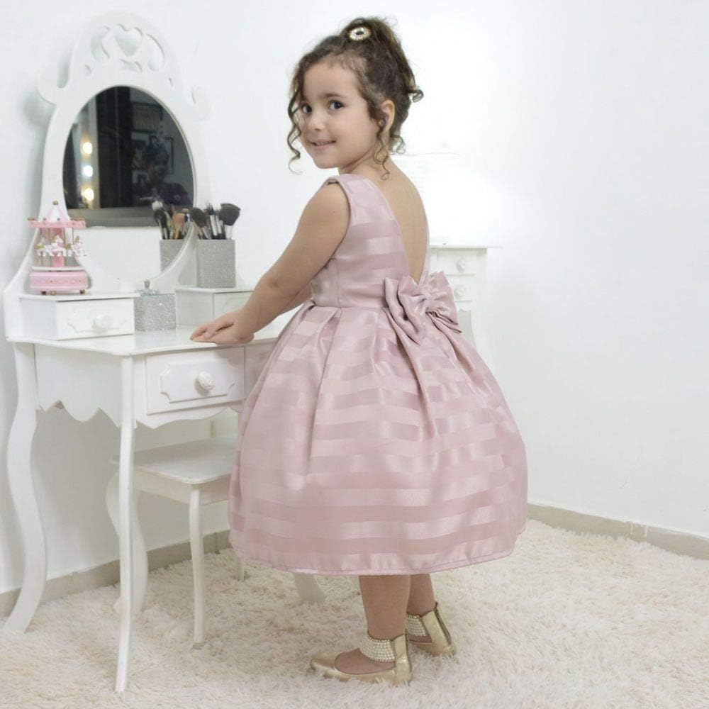 vestido infantil rosa seco