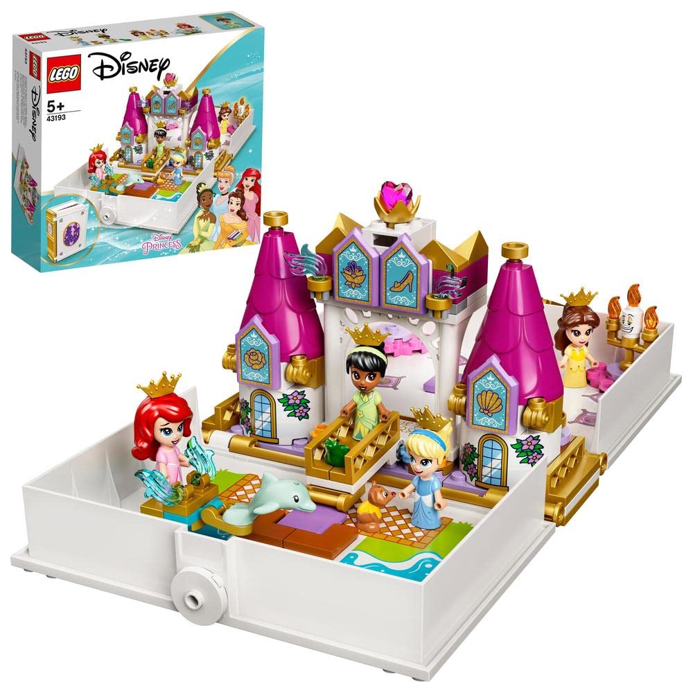 LEGO 43193 Disney Princess Ariel, Belle, Cinderella and Tiana's Storybook Adventures