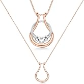 Emily C Ring Holder Necklace - Stainless Steel Necklace with Rose Gold Finish - Engagement Gift for Doctors & Nurses - Gift for Mom or Grandmother