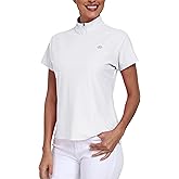 MoFiz Women's Golf Polo Shirt UPF 50+ Sun Protection Quick-Dry Short Sleeve T-Shirt 1/4 Zip Collared Athletic Tennis Tops