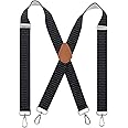 Bioterti Men’s Heavy Duty X- Back 1.4 Inch Suspenders with 4 Snap Hooks