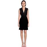 Donna Morgan Womens Lapel Collared Career Sheath Dress Office Workwear Desk to Dinner Event Reception Ceremony
