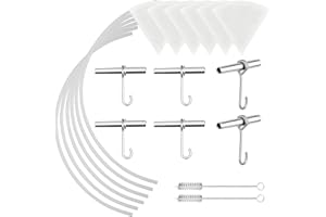 ARGCONNER Maple Syrup Tapping Kit – (6) Stainless Steel Spiles and Hooks, (6) 3-ft Food Grade Tubing, (6) 1-Quart Syrup Pre-Filters, (2) Spile Cleaning Brushes, Upgraded Maple Tree Tapping Kit