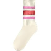 Century Star Retro Striped Novelty Socks For Women Vintage Casual Crew Socks Sporty Calf Socks Cotton Socks Women