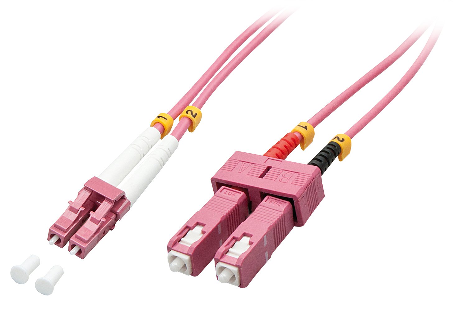 Lindy 46365 Duplex Fiber Optic Cable, OM4 LC/SC 15 m Pink