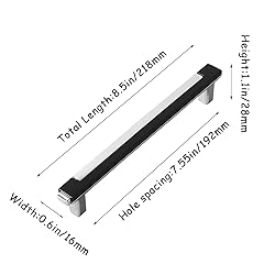 Kcmwsy 5 Pack Black and Silver Cabinet Pulls