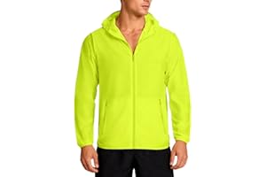 Uno Mejor Men‘s UPF 50+ Long Sleeve Full Zip Light Jacket, UV Protection Sun Shirts with Hoodie, Fishing, Hiking, Athletic