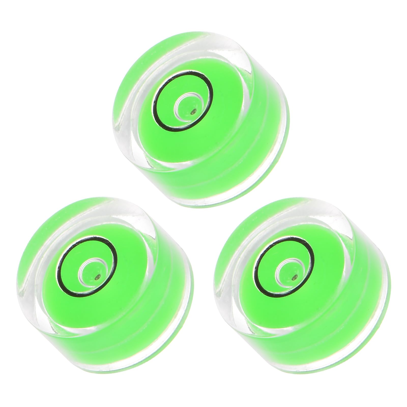 Kozelo 3pcs Small Circular Bubble Spirit Levels - [12mm Diameter 6mm Thickness] Mini Round RV Level Leveling Tools for Travel Trailer Turntable Camera, Green