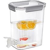 Elsjoy 1.2 Gallon Plastic Drink Dispenser with Spigot, Cold Beverage Dispenser Fridge Drink Container for Iced Tea, Lemonade, Coffee