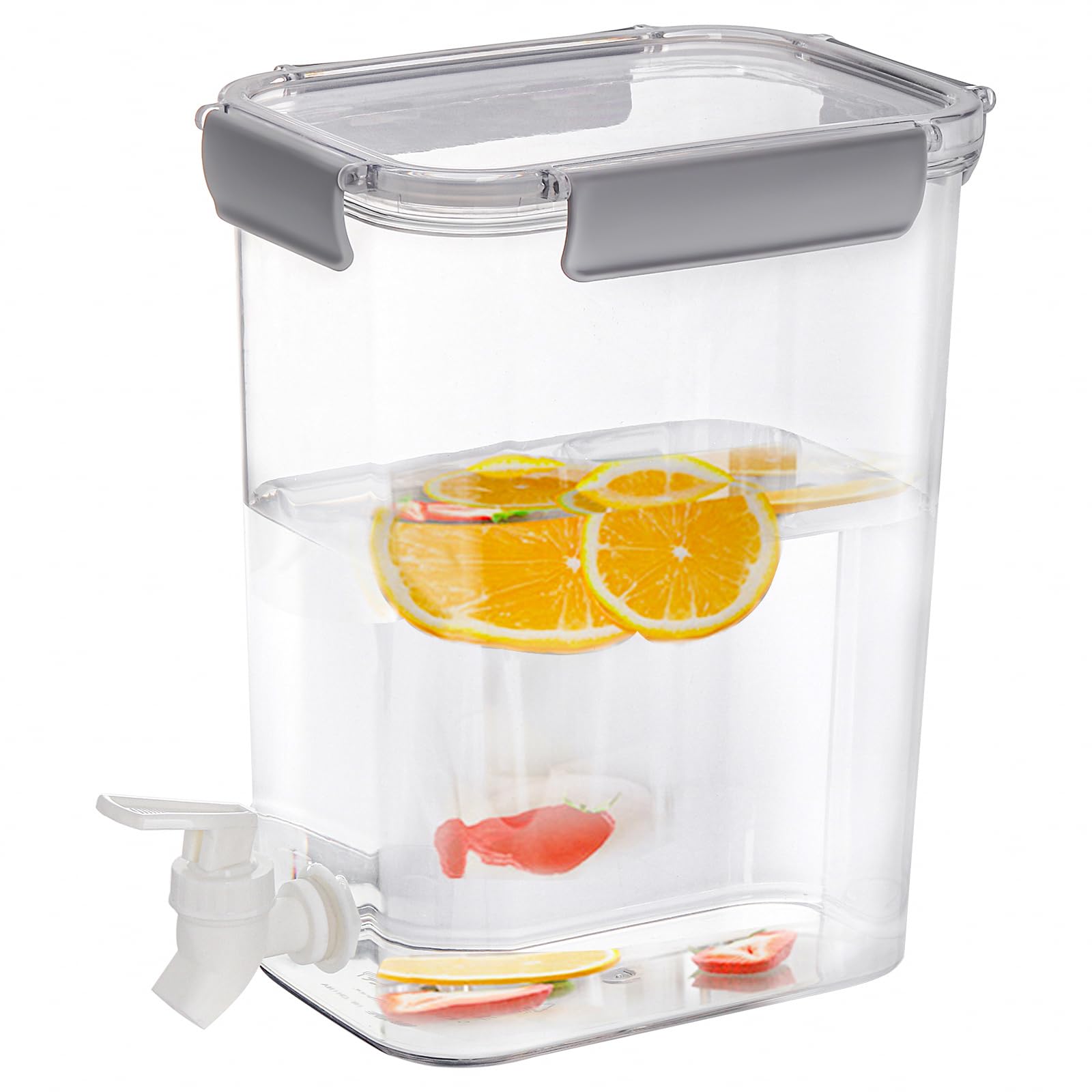 Photo 1 of Elsjoy Plastic Drink Dispenser with Spigot, 1.2 Gallon Beverage Dispenser Cold Drink Container for Iced Tea, Lemonade, Fridge, Bar, Party, Lock Lid