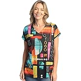 Jess & Jane Pop Art Dolman Cap Sleeve Top - 60-1512