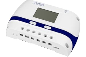 GCSOAR Solar Charge Controller PWM,30A,12V/24V,with LCD Display,Suitable for Sealed, Gel, Flooded Battery,Used in RVs, Trailers, Boats, Yachts,Home Use,Farm