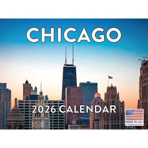 Edition Seidel Chicago Premium Calendar 2025 Size DIN A3 Wall Calendar USA America Illinois Chicago River Football Navy Pier Metropolis Skyline