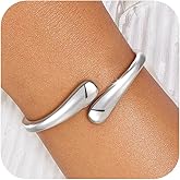 Goldegg Gold Bangle Bracelets for Women Teens, 14K Gold Plated Chunky Cuff Bracelets Trendy Adjustable Twist Cuff Bracelets Jewelry Gifts