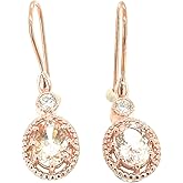 Natural Peach Morganite 14k Rose Gold Over Sterling Silver Earrings 22mm