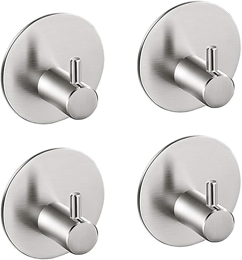 4 Stück Edelstahl Wandhaken ohne Bohrer Selbstklebender Haken für die
