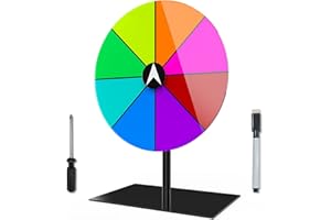 Leoenir Prize Wheel 8-Inch Dry Erase Spinning Wheel – All-Metal Tabletop Roulette Wheel for Party, Birthday, Wedding, Christmas, New Year, Graduation, and Carnival Games