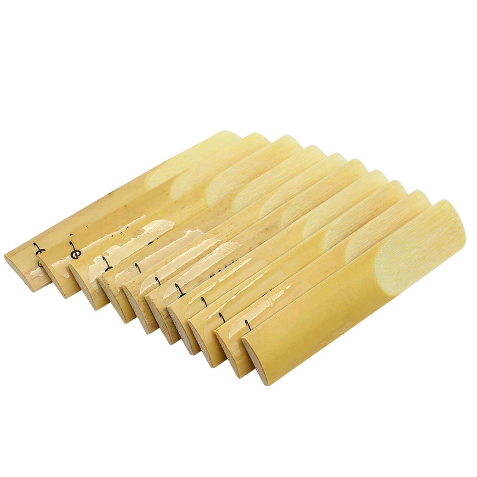 10Pcs Sax Reed 2.5 Strength Reeds Bamboo Woodwind Accessories for Alto bE Sax Saxophone Replacement Accessory 7 x 1.5cm
