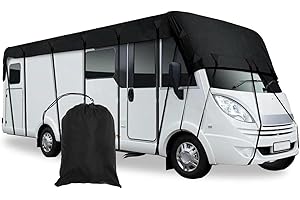 HFKJway 210D Oxford Truck Camper Cover - Foldable, Easy to Clean, Black - 13m3m