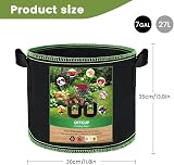 OFFCUP 5 Pack 7 Gallon Plant Grow Bags with Handles Heavy Duty Non-Woven view 2